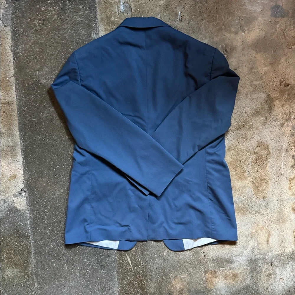 Zara Blue Men's Single-Button Suit Jacket